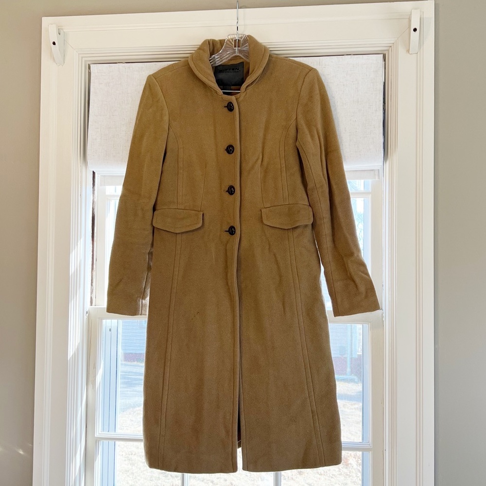 Bitten by Sarah Jessica Parker Tan Winter Peacoat, Size XS